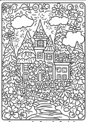 Obraz premium Print the castle coloring sheet on A4 paper