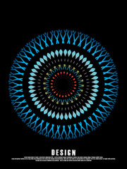 Music poster design background. Electro Sound Cover template with dynamic abstract gradient circular geometric shapes and lines for social media, technology, digital, flyer, party, festival, club, etc