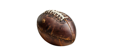 Fototapeta premium Vintage leather american football isolated on transparent background