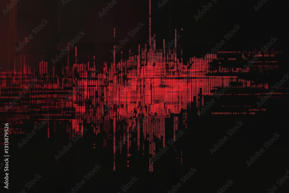 Poster a black and red abstract image with a red line that is almost the entire width of the image