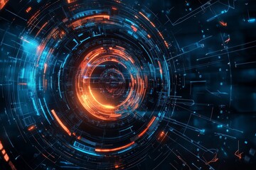 Obraz premium Explore a stunning futuristic background featuring vibrant colors and intricate designs, ideal for technology themes and digital artwork, conveying innovation and creativity.