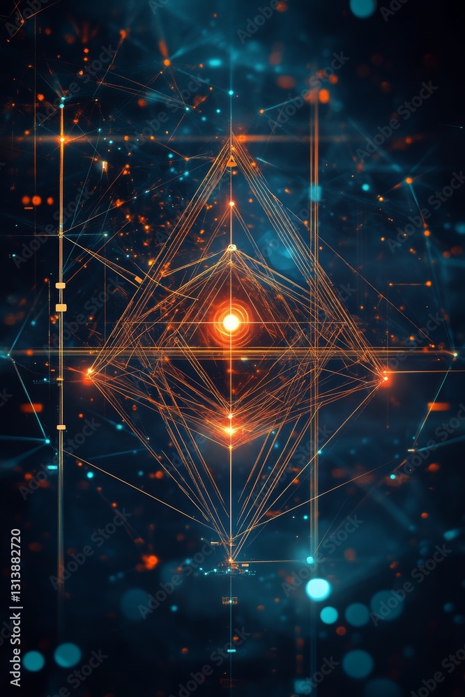 Poster this captivating abstract pattern features vibrant colors and light effects, creating a dynamic visu