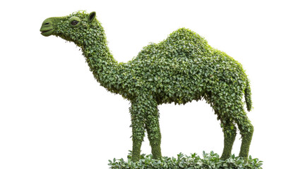 Obraz premium camel made with grass leaves isolated on white background