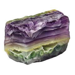 A Polished Piece of Translucent Purple Fluorite Isolated on Transparent Background