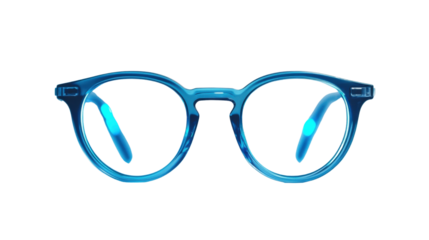 Blue eyeglasses isolated on white background