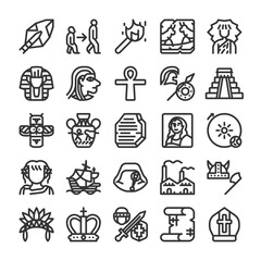 世界の歴史 アイコン セット