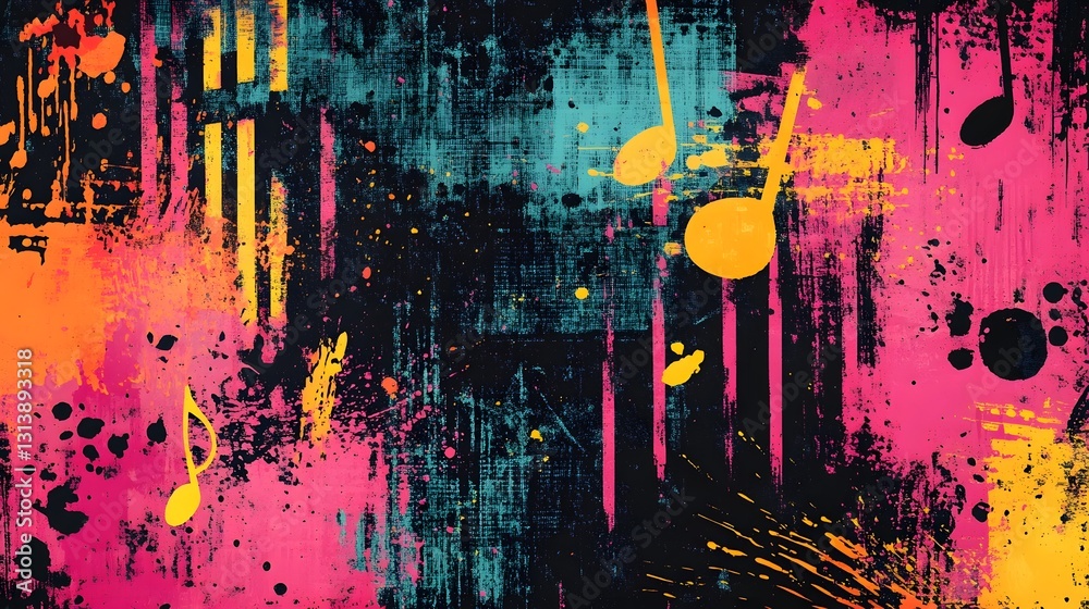 Aufkleber vibrant abstract expressionist painting showcasing chaotic splatters and dynamic color interplay