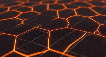 Obraz premium Abstract Glowing Network Pattern on Dark Surface Background Texture