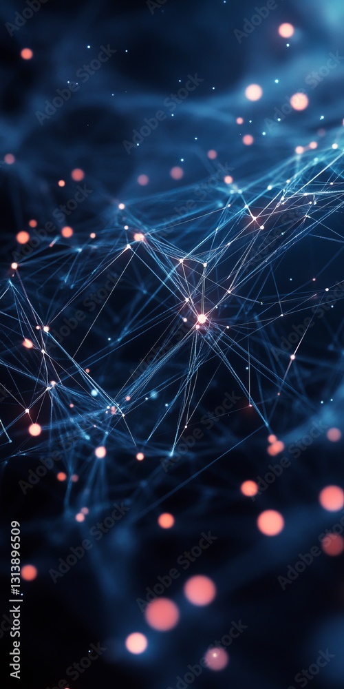 Poster explore a dark abstract background highlighting subtle connections in iot design. this visually stri
