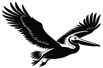 Fototapeta premium Pelican silhouette Vector illustration