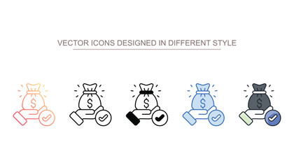 Saving Money icon design with white background stock illustration