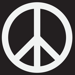 peace symbol on a black background