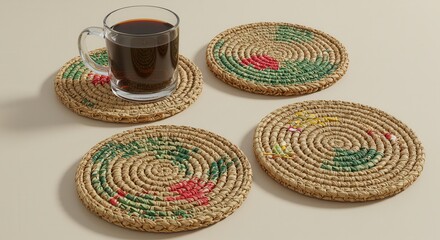 Serving Coffee on Woven Coasters Adds a Rustic Touch to Your Home