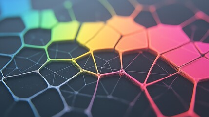 Obraz premium Dynamic and Colorful Fractal Design with Hexagonal Patterns