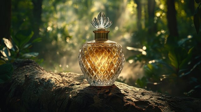 Golden elixir in mystical forest