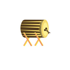 Flat Islamic Wooden Drum Illustration