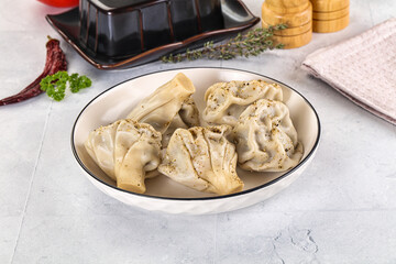 Georgian stuffed meat dumplings Khinkali