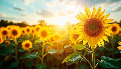 Obraz premium field of sunflowers