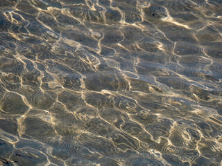 Water surface on a Greek beach. Well suited as a background.
