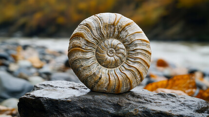 fossil of ammonite prehistoric