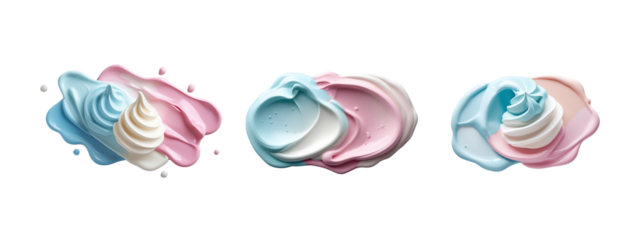 Pastel Swirl Cream Set, Soft Paint Texture Graphic Elements, Gentle Decorative Design Resource Pack