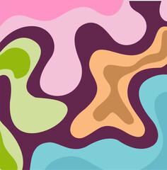 warm colorful abstract backround with fluid composition. simple design in hand drawn form