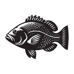 Fototapeta premium Powerful Snapper silhouette, a fierce predator of the reef - Snapper illustration - Minimalist Snapper vector - Fish silhouette 