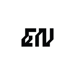 Obraz premium EN monogram logo design letter text name symbol monochrome logotype alphabet character simple logo