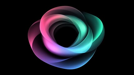 Abstract swirling shapes on black background