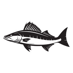Obraz premium Mighty Tarpon silhouette, showcasing an ocean icon - Tarpon illustration - Minimalist Tarpon vector - Fish silhouette 