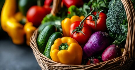 A white background isolates an assortment of fresh vegetables and fruits
