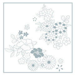 Japan flowers illustration