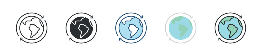 Ecosystem Icon Set Multiple Style Collection