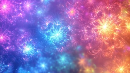Fototapeta premium Abstract Colorful Background with Glowing Light Effects and Patterns