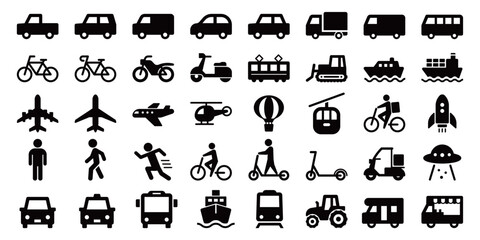 乗り物のアイコンセット