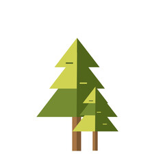 Obraz premium Flat vector trees set. Tree icons are set in a modern flat style.