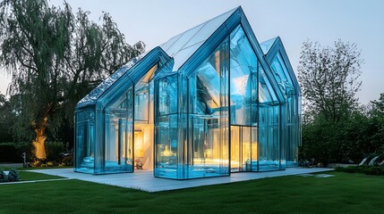 Modern Glass Houses Showcasing Innovative Energy Efficiency Design