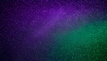 Glittering purple and green gradient background creating festive atmosphere