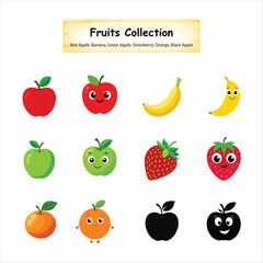 Fruits bundle with white background 