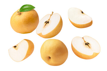 set of pear fruit isolated