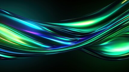 abstract composition with interwoven light lines and colorful waves