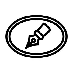 Author Badge Vector Line Icon Design