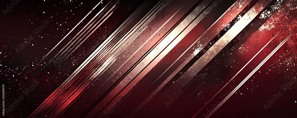 Poster elegant modern background layout featuring abstract red background with black grunge borders, triang
