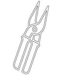 Plier icon in thin outline