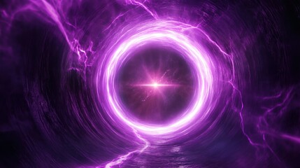 Obraz premium A vibrant purple portal with bright glowing light inside