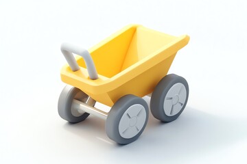 Cartoon Wheelbarrow Illustration Isolated on White Background Perfect for Kids