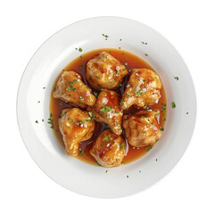 Delicious golden dumplings in savory sauce a delightful meal,