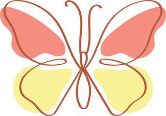 Elegant Minimalist Butterfly Line Art with Soft Colors
