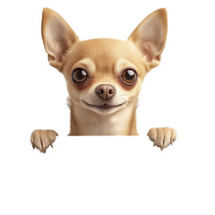 Obraz premium Adorable Chihuahua peeking playfully through colorful lines joyful dog portrait