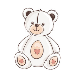 Cute vector design of a soft teddy bear for kids illustration